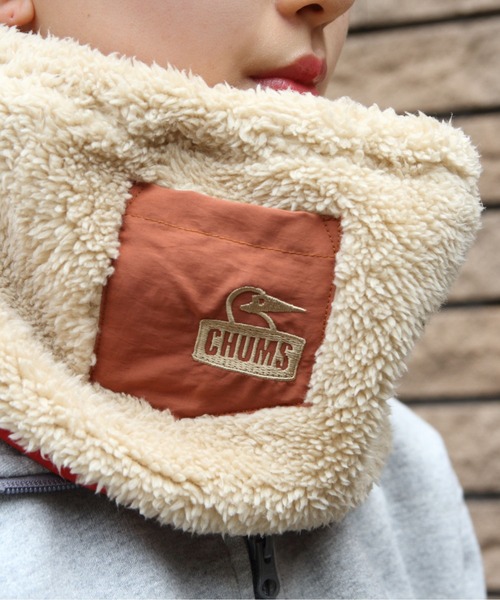 CHUMS（チャムス）の「CHUMS/チャムス　ボンディング フリース ネックウォーマー　Bonding Fleece Neck Warmer（ネックウォーマー/スヌード・メンズ・ベージュ/オリーブ/ブラック/ライトグレー・FREE）」の6枚目の写真