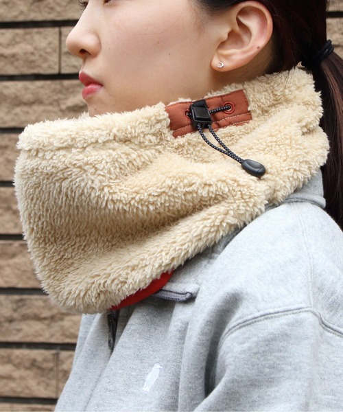 CHUMS（チャムス）の「CHUMS/チャムス　ボンディング フリース ネックウォーマー　Bonding Fleece Neck Warmer（ネックウォーマー/スヌード・メンズ・ベージュ/オリーブ/ブラック/ライトグレー・FREE）」の7枚目の写真