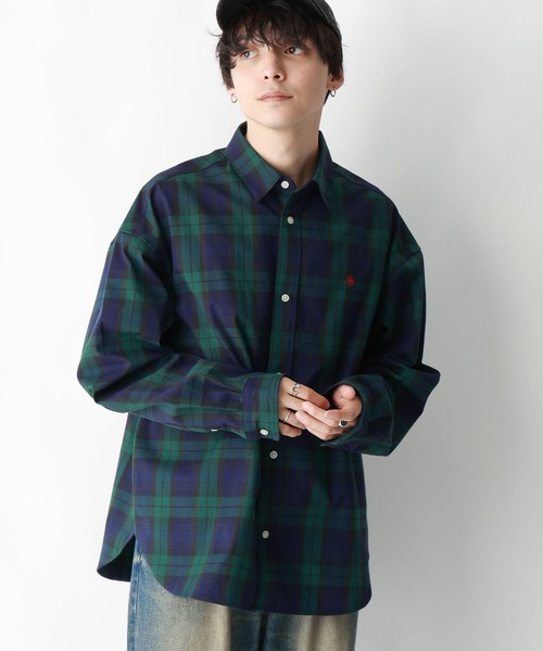 POLO BCS（ポロ ビーシーエス）の「【POLO BCS/ポロ・ビーシーエス】オーバーサイズチェックシャツ（シャツ/ブラウス・メンズ・グリーン系その他/ブルー系その他・MEDIUM/LARGE）」の4枚目の写真