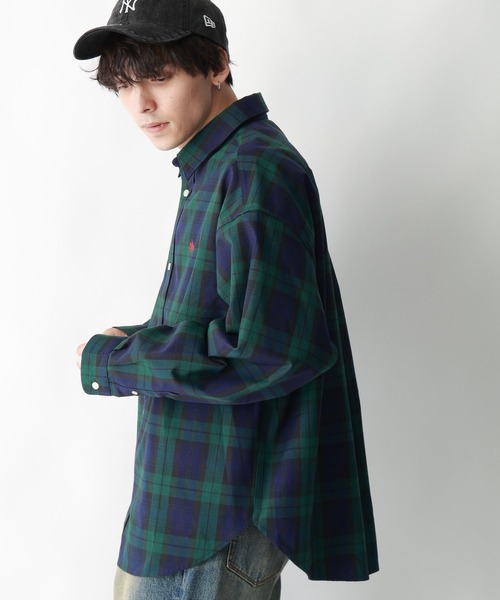 POLO BCS（ポロ ビーシーエス）の「【POLO BCS/ポロ・ビーシーエス】オーバーサイズチェックシャツ（シャツ/ブラウス・メンズ・グリーン系その他/ブルー系その他・MEDIUM/LARGE）」の6枚目の写真