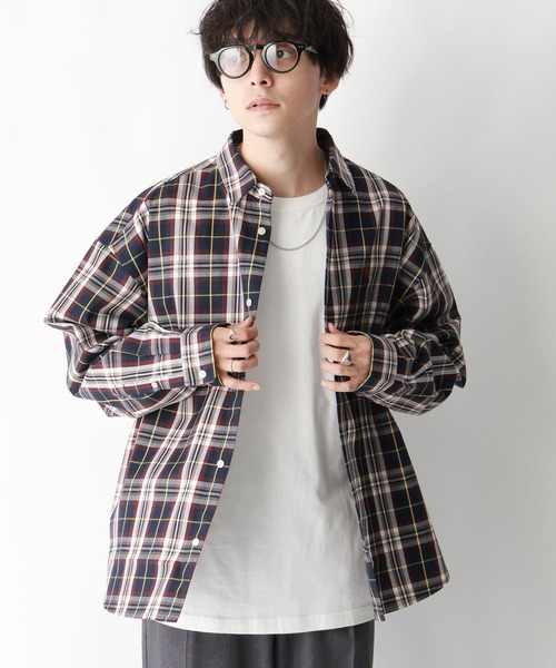 POLO BCS（ポロ ビーシーエス）の「【POLO BCS/ポロ・ビーシーエス】オーバーサイズチェックシャツ（シャツ/ブラウス・メンズ・グリーン系その他/ブルー系その他・MEDIUM/LARGE）」の14枚目の写真