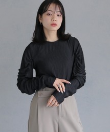 cheriella（シェリエラ）の「【cheriella】リップルパフショルダートップス RIPPLE PUFF SHOULDER TOPS（Tシャツ/カットソー）」