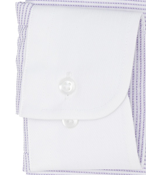 TOKYO SHIRTS（トウキョウシャツ）の「透け防止 形態安定ノーアイロン クレリックボタンダウン 長袖ビジネスワイシャツ（ビジネスシャツ・メンズ・パープル・首回り39cm-裄丈80cm/首回り39cm-裄丈84cm/首回り41cm-裄丈82cm/首回り41cm-裄丈86cm/首回り42cm-裄丈82cm/首回り42cm-裄丈86cm/首回り43cm-裄丈82cm/首回り43cm-裄丈86cm/首回り37cm-裄丈80cm/首回り37cm-裄丈84cm）」の3枚目の写真