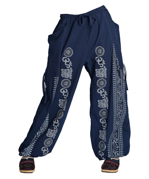 MARAI(マーライ)の「エスニック柄 バルーンカーゴパンツ サルエルパンツ イージーパンツ(カーゴパンツ・レディース・ブラウン/レッド/イエロー/ネイビー/ダークグリーン/ブラック/ブルー/グリーン/オレンジ・FREE)」の5枚目の写真