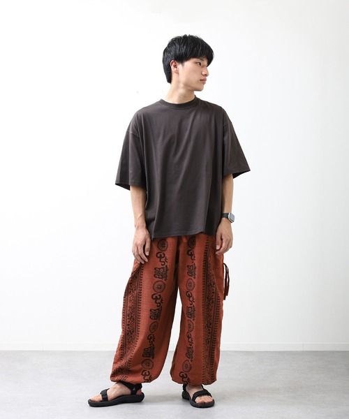 MARAI(マーライ)の「エスニック柄 バルーンカーゴパンツ サルエルパンツ イージーパンツ(カーゴパンツ・レディース・ブラウン/レッド/イエロー/ネイビー/ダークグリーン/ブラック/ブルー/グリーン/オレンジ・FREE)」の19枚目の写真
