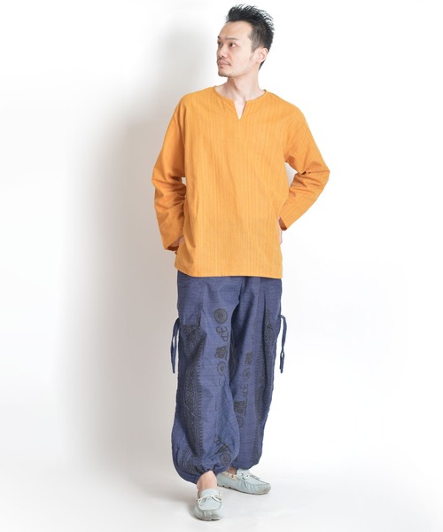 MARAI(マーライ)の「エスニック柄 バルーンカーゴパンツ サルエルパンツ イージーパンツ(カーゴパンツ・レディース・ブラウン/レッド/イエロー/ネイビー/ダークグリーン/ブラック/ブルー/グリーン/オレンジ・FREE)」の22枚目の写真