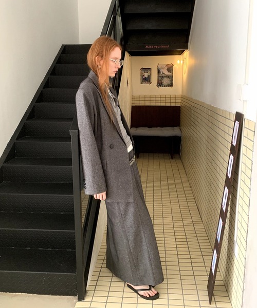 LONSLAN(ロンスラン)の「ヘンリーネックロングスリーブ ベストツーピースセットLON24a076(Tシャツ/カットソー・レディース・グレー/ブラック・FREE)」の6枚目の写真