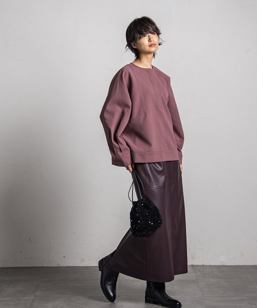 MAYSON GREY(メイソングレイ)の「パネル切替ドルマンブラウス≪洗濯機で洗える≫(シャツ/ブラウス・レディース・オフホワイト/チャコールグレー/ボルドー・M)」の12枚目の写真