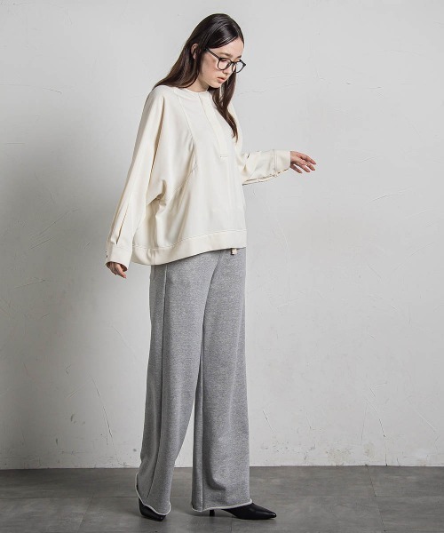 MAYSON GREY(メイソングレイ)の「パネル切替ドルマンブラウス≪洗濯機で洗える≫(シャツ/ブラウス・レディース・オフホワイト/チャコールグレー/ボルドー・M)」の19枚目の写真