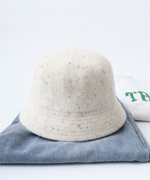 Sense of Grace（センスオブグレース）の「縮絨サーモニット　バケットハット（ハット・メンズ・グレー/アイボリー・FREE）」の2枚目の写真