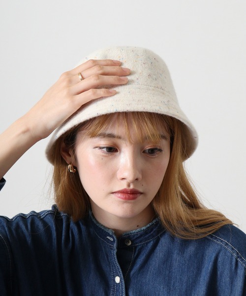 Sense of Grace（センスオブグレース）の「縮絨サーモニット　バケットハット（ハット・メンズ・グレー/アイボリー・FREE）」の4枚目の写真