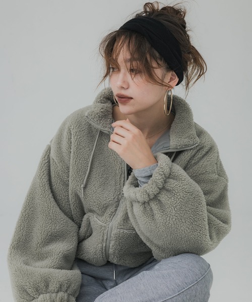 セール】【WEB限定セール】ボアジップアップブルゾン（ブルゾン