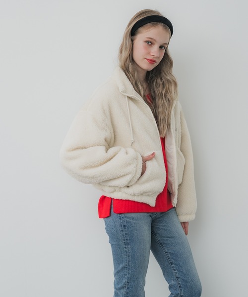 セール】【WEB限定セール】ボアジップアップブルゾン（ブルゾン