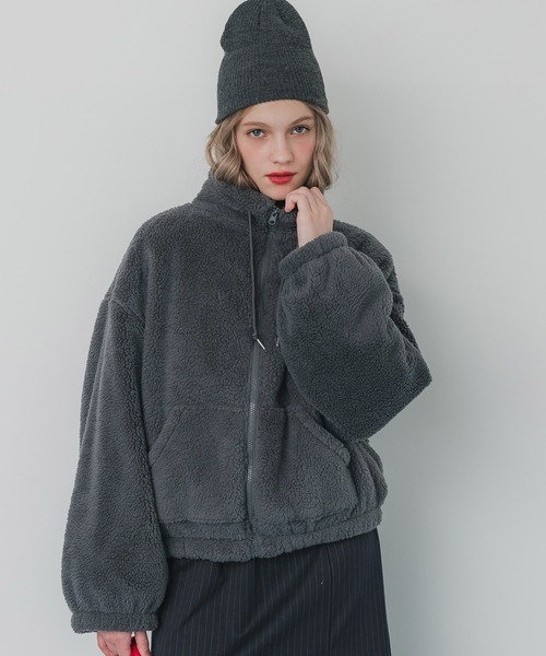 coca(coca)(コカ)の「【WEB限定セール】ボアジップアップブルゾン(ブルゾン・レディース・チャコール/カーキ/アイボリー・L/M)」の9枚目の写真