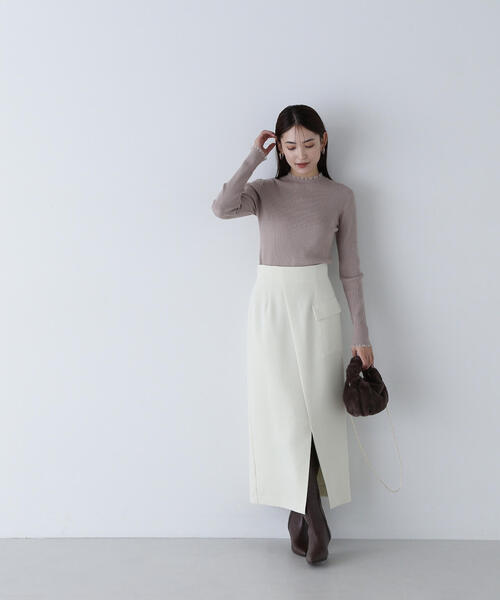 【セール】◇アシメスリットポケットスカート（スカート）｜NATURAL BEAUTY BASIC（ナチュラルビューティーベーシック）