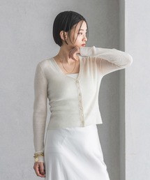 A part by | 14GシアーウールVネックカーディガン(カーディガン/ボレロ)