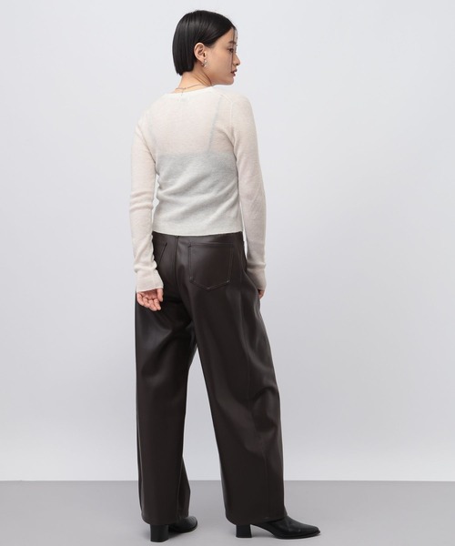 A part by（アパートバイ）の「14GシアーウールVネックカーディガン（カーディガン/ボレロ・レディース・ライトグレー/オフホワイト/ブラック・FREE）」の21枚目の写真