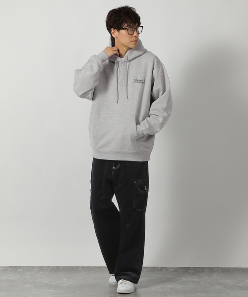 LAKOLE（ラコレ）の「スナップ刺繍パーカー / 149701（パーカー・メンズ・グリーン/ライトグレー/チャコール・MEDIUM/LARGE）」の4枚目の写真