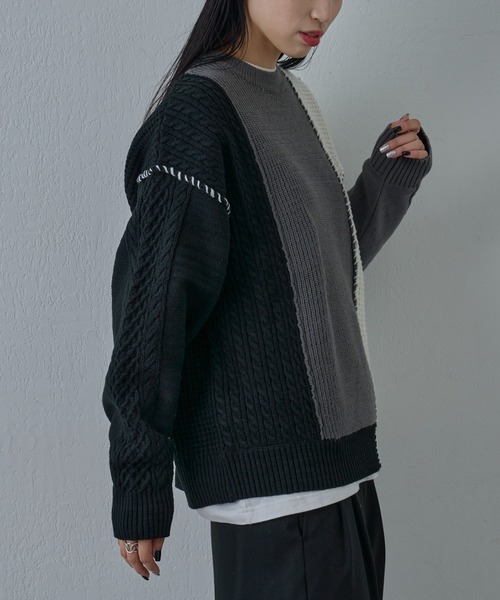 COLONY 2139（コロニートゥーワンスリーナイン）の「クレイジードッキングニット（ニット/セーター・メンズ・ネイビー/ブラック・MEDIUM/LARGE）」の4枚目の写真