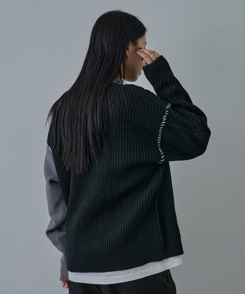 COLONY 2139（コロニートゥーワンスリーナイン）の「クレイジードッキングニット（ニット/セーター・メンズ・ネイビー/ブラック・MEDIUM/LARGE）」の5枚目の写真