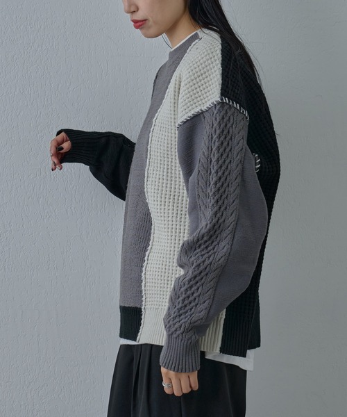 COLONY 2139（コロニートゥーワンスリーナイン）の「クレイジードッキングニット（ニット/セーター・メンズ・ネイビー/ブラック・MEDIUM/LARGE）」の6枚目の写真