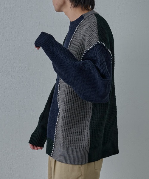 COLONY 2139（コロニートゥーワンスリーナイン）の「クレイジードッキングニット（ニット/セーター・メンズ・ネイビー/ブラック・MEDIUM/LARGE）」の8枚目の写真