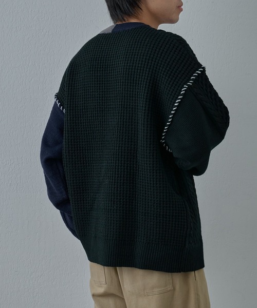 COLONY 2139（コロニートゥーワンスリーナイン）の「クレイジードッキングニット（ニット/セーター・メンズ・ネイビー/ブラック・MEDIUM/LARGE）」の9枚目の写真