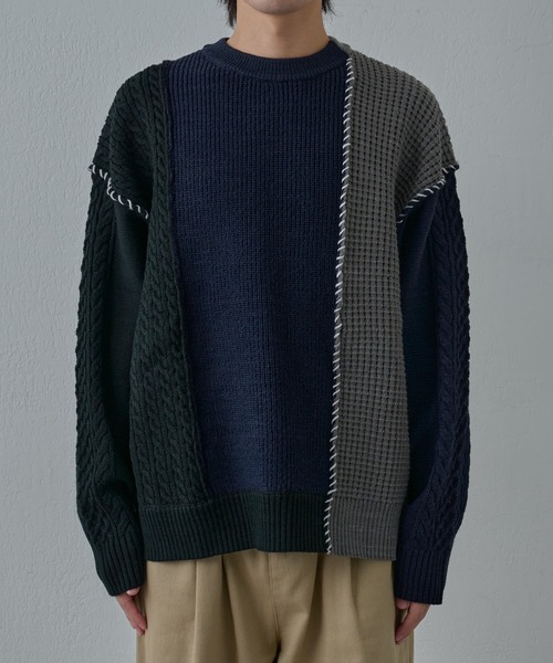 COLONY 2139（コロニートゥーワンスリーナイン）の「クレイジードッキングニット（ニット/セーター・メンズ・ネイビー/ブラック・MEDIUM/LARGE）」の19枚目の写真