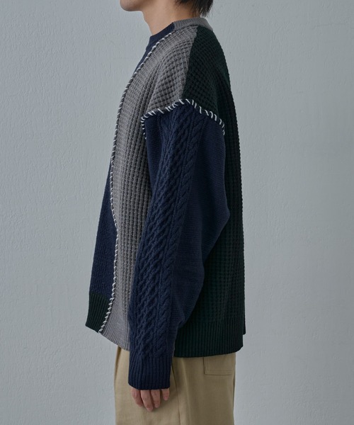 COLONY 2139（コロニートゥーワンスリーナイン）の「クレイジードッキングニット（ニット/セーター・メンズ・ネイビー/ブラック・MEDIUM/LARGE）」の20枚目の写真