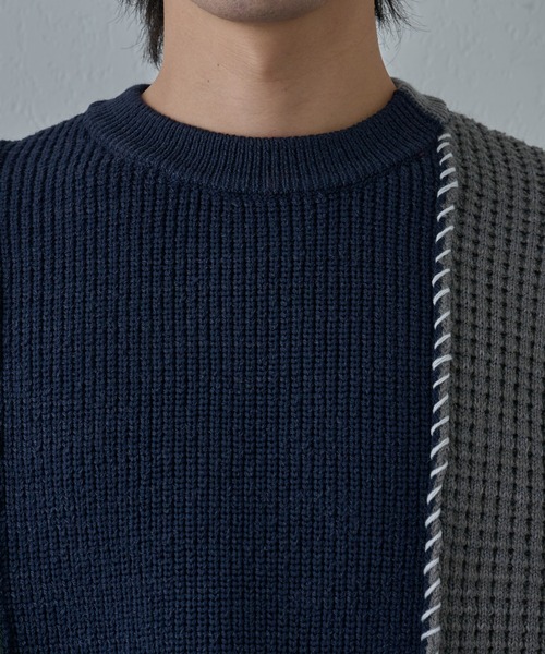 COLONY 2139（コロニートゥーワンスリーナイン）の「クレイジードッキングニット（ニット/セーター・メンズ・ネイビー/ブラック・MEDIUM/LARGE）」の22枚目の写真