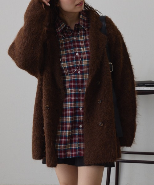 NUNIFE(ユニフィー)の「【UNISEX】ニットジャケット(テーラードジャケット・レディース・ブラウン/ネイビー/スミクロ・FREE)」の12枚目の写真