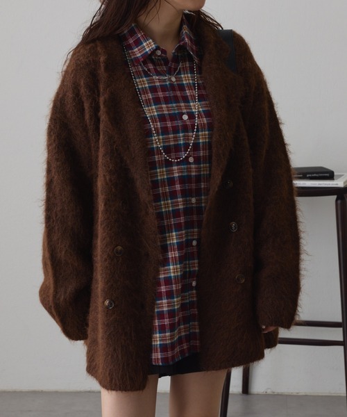 NUNIFE(ユニフィー)の「【UNISEX】ニットジャケット(テーラードジャケット・レディース・ブラウン/ネイビー/スミクロ・FREE)」の13枚目の写真