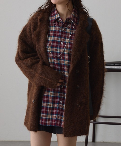 NUNIFE(ユニフィー)の「【UNISEX】ニットジャケット(テーラードジャケット・レディース・ブラウン/ネイビー/スミクロ・FREE)」の14枚目の写真