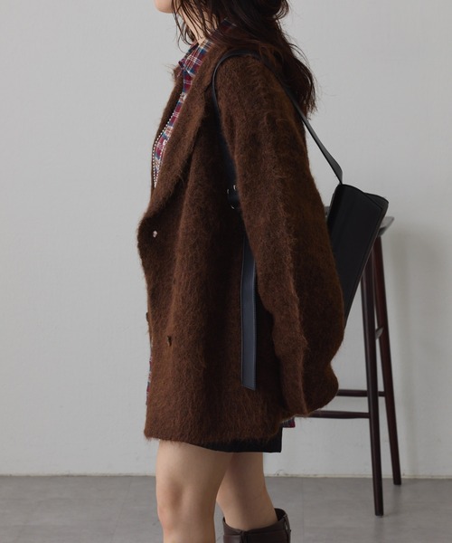 NUNIFE(ユニフィー)の「【UNISEX】ニットジャケット(テーラードジャケット・レディース・ブラウン/ネイビー/スミクロ・FREE)」の15枚目の写真