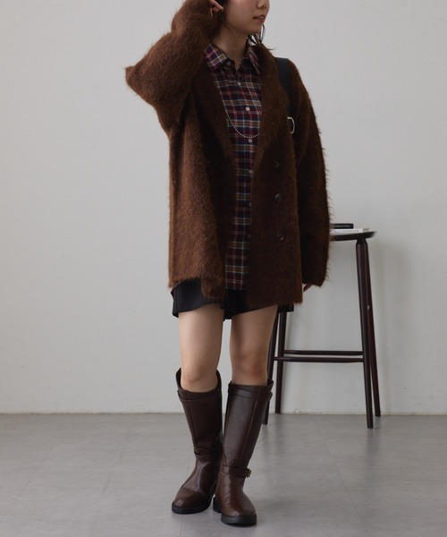 NUNIFE(ユニフィー)の「【UNISEX】ニットジャケット(テーラードジャケット・レディース・ブラウン/ネイビー/スミクロ・FREE)」の20枚目の写真