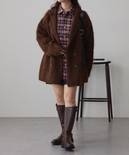 NUNIFE(ユニフィー)の「【UNISEX】ニットジャケット(テーラードジャケット・レディース・ブラウン/ネイビー/スミクロ・FREE)」の21枚目の写真