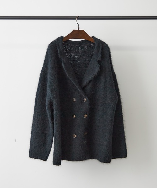 NUNIFE(ユニフィー)の「【UNISEX】ニットジャケット(テーラードジャケット・レディース・ブラウン/ネイビー/スミクロ・FREE)」の9枚目の写真