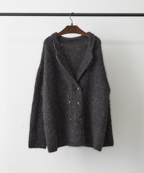 NUNIFE(ユニフィー)の「【UNISEX】ニットジャケット(テーラードジャケット・レディース・ブラウン/ネイビー/スミクロ・FREE)」の11枚目の写真