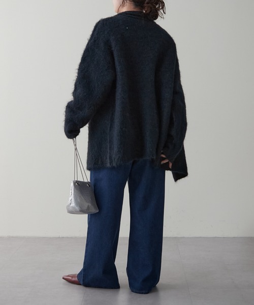 NUNIFE(ユニフィー)の「【UNISEX】ニットジャケット(テーラードジャケット・レディース・ブラウン/ネイビー/スミクロ・FREE)」の7枚目の写真