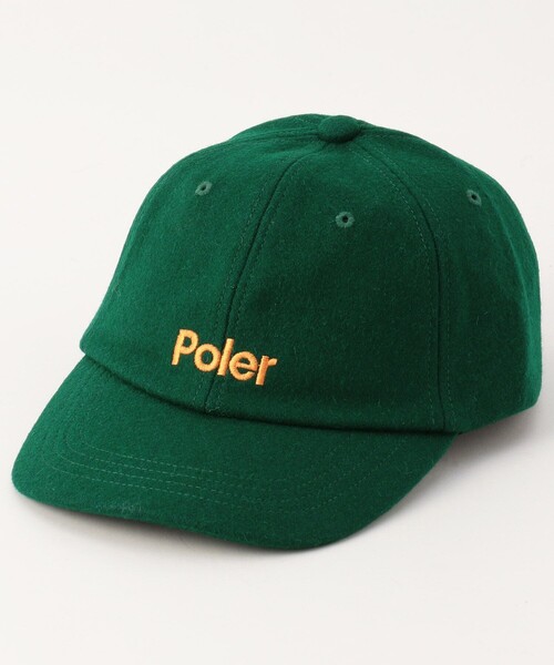 POLeR（ポーラー）の「POLeR/ポーラー WOOL EMB BASEBALL CAP（キャップ・メンズ・ブラック/グリーン/ネイビー・ONE SIZE）」の3枚目の写真