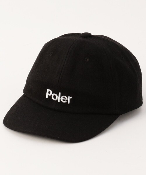 POLeR（ポーラー）の「POLeR/ポーラー WOOL EMB BASEBALL CAP（キャップ・メンズ・ブラック/グリーン/ネイビー・ONE SIZE）」の2枚目の写真