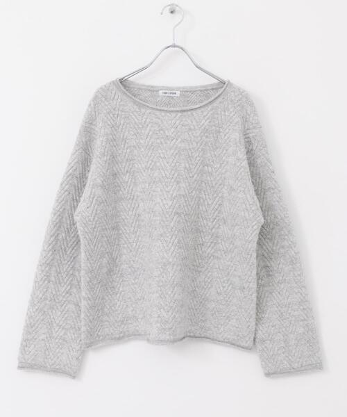 FORK&SPOON（フォークアンドスプーン）の「FORK&SPOON　ヘリンボーンニットプルオーバー（ニット/セーター・レディース・チャコールグレー/グレー/ブラウン・1）」の11枚目の写真