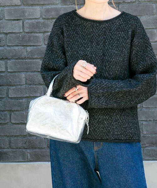 FORK&SPOON（フォークアンドスプーン）の「FORK&SPOON　ヘリンボーンニットプルオーバー（ニット/セーター・レディース・チャコールグレー/グレー/ブラウン・1）」の15枚目の写真