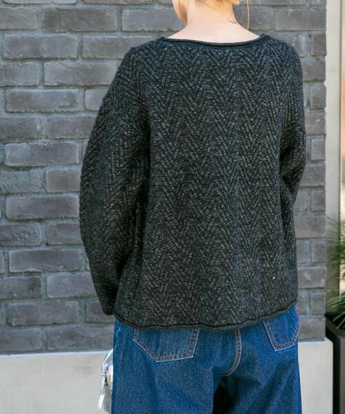 FORK&SPOON（フォークアンドスプーン）の「FORK&SPOON　ヘリンボーンニットプルオーバー（ニット/セーター・レディース・チャコールグレー/グレー/ブラウン・1）」の17枚目の写真