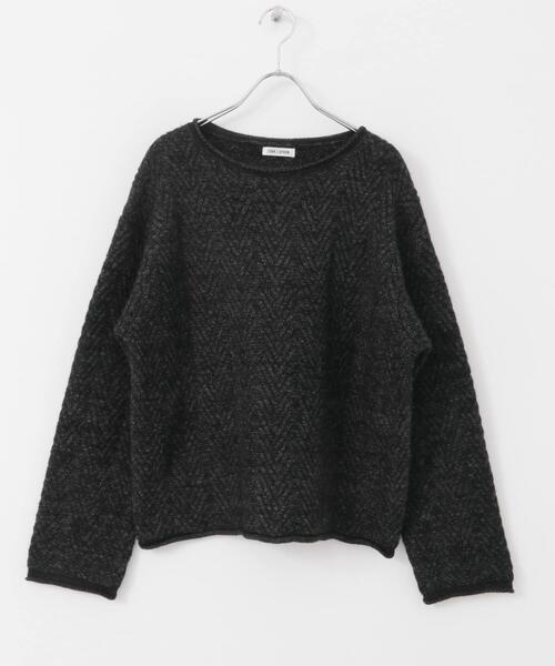 FORK&SPOON（フォークアンドスプーン）の「FORK&SPOON　ヘリンボーンニットプルオーバー（ニット/セーター・レディース・チャコールグレー/グレー/ブラウン・1）」の22枚目の写真