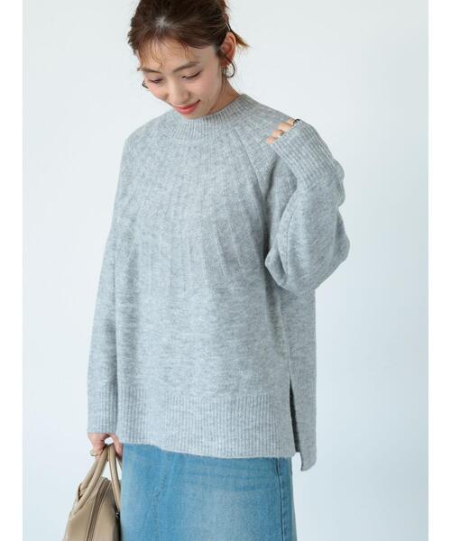 Lugnoncure（ルノンキュール）の「ふわふわ求心柄ニット（ニット/セーター・レディース・ベージュ/ブルー/グレー/ピンク・F）」の2枚目の写真