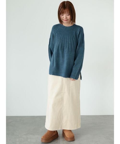 Lugnoncure（ルノンキュール）の「ふわふわ求心柄ニット（ニット/セーター・レディース・ベージュ/ブルー/グレー/ピンク・F）」の7枚目の写真