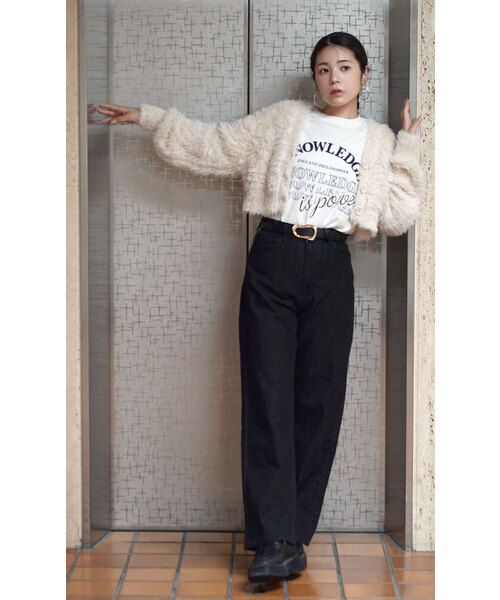 MIMIMEMETE（ミミメメット）の「DOUGHY SHAGGY KNIT［ショートカーディガン］（ニット/セーター・レディース・ブラック/サックスブルー/レッド/アイボリー・フリー）」の19枚目の写真