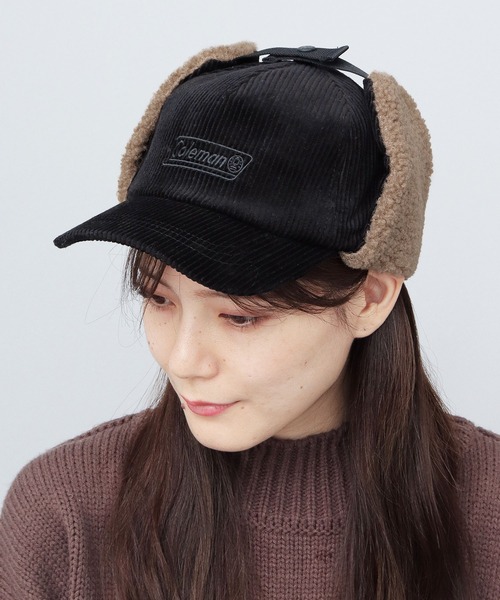 セール】コーデュロイ ボア イヤーフラップ フライトキャップ