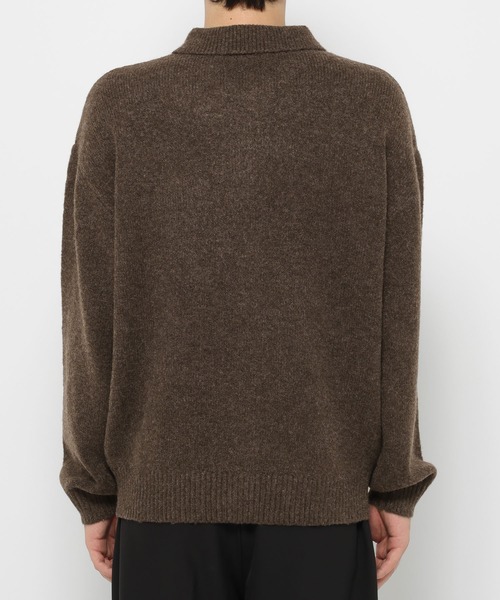 ajouter flow】af metal logo knit collared cardigan（カーディガン